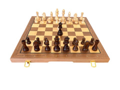 Premium 40cm Magnetic Large Chess Set Wooden Timber Folding Board - auloves
