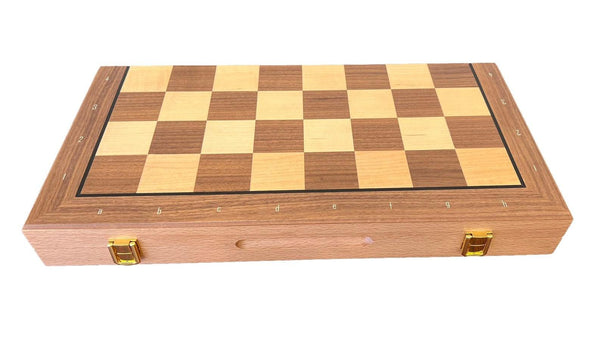 Premium 40cm Magnetic Large Chess Set Wooden Timber Folding Board - auloves