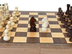 Premium 40cm Magnetic Large Chess Set Wooden Timber Folding Board - auloves