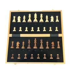 Premium 40cm Magnetic Large Chess Set Wooden Timber Folding Board - auloves