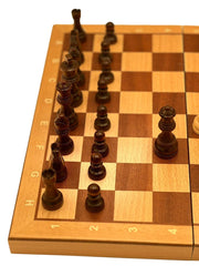 Premium 40cm Magnetic Large Chess Set Wooden Timber Oak Folding Board Beech - auloves