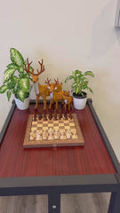 30*30cm Premier Magnetic Wooden Timber Oak Chess Set AU Stock