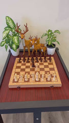 Premium 40cm Magnetic Large Chess Set Wooden Timber Oak Folding Board Beech