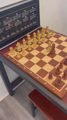 Deluxe 52cm Large Chess Set Sapele Wooden Timber Oak Folding Chessboard