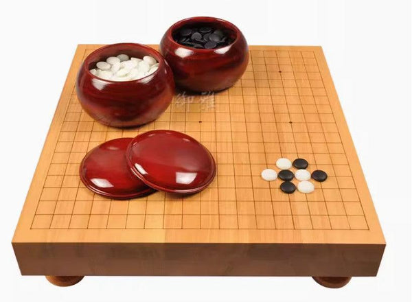 Professional Kaya Wooden Timber Go Game Set Baduk Weiqi Board Game 47*44*6cm - auloves