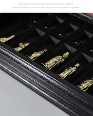 Roman Metal Chess Set with Sapele Detachable 38*38*8cm Board - auloves