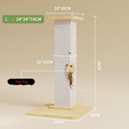 Sturdy 74cm Sisal-Wrapped Cat Scratching Post: Durable, Space-Saving, and Mess-Free Cat Toy - auloves