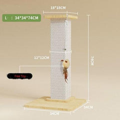 Sturdy 74cm Sisal-Wrapped Cat Scratching Post: Durable, Space-Saving, and Mess-Free Cat Toy - auloves