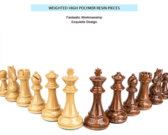 Super Large Chess Pieces ONLY (NO Chessboard) 3.75'' King Extra Queens for Tournament Staunton Sized Boards - auloves