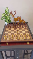 Deluxe 52*52cm Super Large Chess Set Walnut Wooden Timber Oak Folding Chessboard Matt Pieces