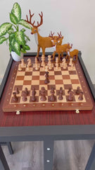 Deluxe 47*47*2.6cm Large Chess Set Sapele Wooden Timber Oak Folding Chessboard