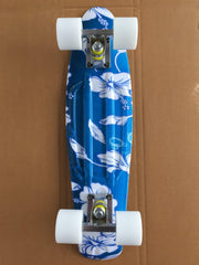 22'' 56cm Blue Flowers New Beginners Cruiser Skateboard Complete Sets Light Up Wheels - auloves