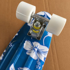 22'' 56cm Blue Flowers New Beginners Cruiser Skateboard Complete Sets Light Up Wheels - auloves
