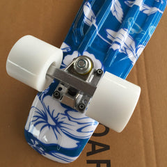 22'' 56cm Blue Flowers New Beginners Cruiser Skateboard Complete Sets Light Up Wheels - auloves