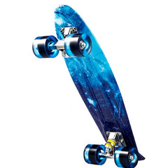22'' 56cm Blue Galaxy New Beginners Cruiser Skateboard Complete Sets - auloves
