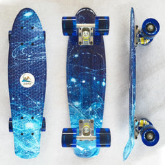22'' 56cm Blue Galaxy New Beginners Cruiser Skateboard Complete Sets - auloves