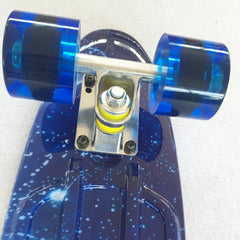 22'' 56cm Blue Galaxy New Beginners Cruiser Skateboard Complete Sets - auloves