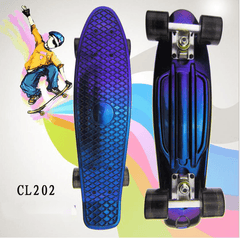 22'' 56cm Blue New Beginners Cruiser Skateboard Complete Sets - auloves
