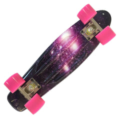 22'' 56cm Pink Galaxy New Beginners Cruiser Skateboard Complete Sets - auloves