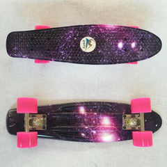 22'' 56cm Pink Galaxy New Beginners Cruiser Skateboard Complete Sets - auloves