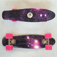 22'' 56cm Pink Galaxy New Beginners Cruiser Skateboard Complete Sets - auloves