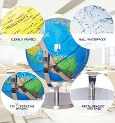 25cm 720 Dregee Rotating Globes Earth - auloves