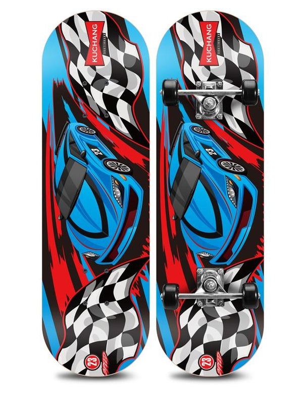 28'' 70CM Blue Race NEW Sealed Kids Skateboard Light Up Wheels - auloves