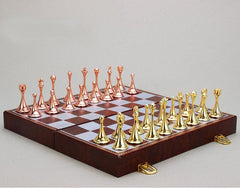 30*30*3.3cm Magnetic Metal Chess Set Folding Leather Board - auloves