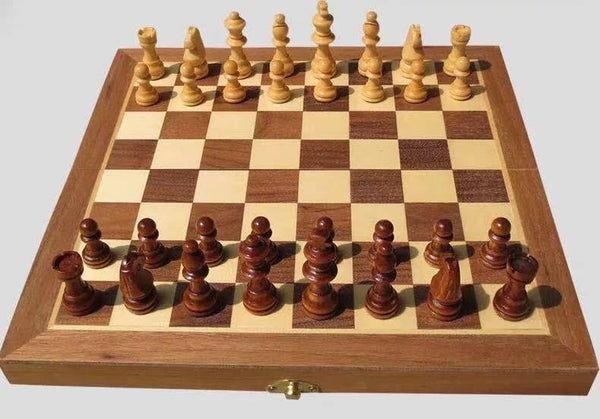 30*30cm Magnetic Large Wooden Timber Oak Chess Set AU Stock - auloves