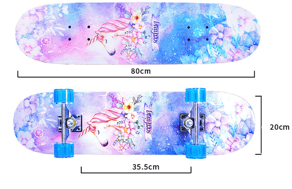 31'' 80CM Unicorn Colourful Grip NEW Sealed Skateboard Light Up Wheels - auloves