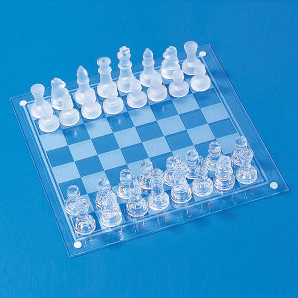 35*35cm/25*25cm Glass Chess Set Frosted Elegant Crystal AU STOCK - auloves