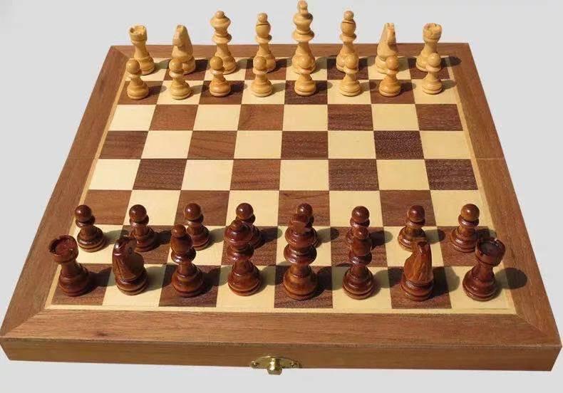 Chess Set with Wooden Pieces