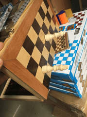 40*40*5cm Magnetic Large Wooden Timber Oak Chess Set - auloves