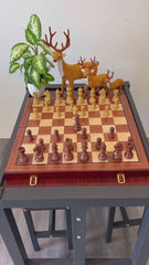 Deluxe 52*52cm Super Large Chess Set Rosewood Wooden Timber Oak Folding Board