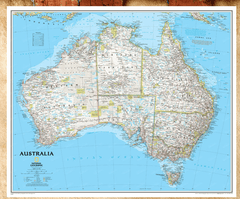 Australian Map Multi-Size Poster Detailed - auloves