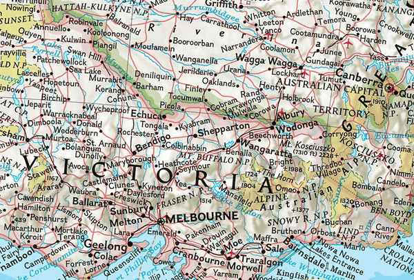 Australian Map Multi-Size Poster Detailed - auloves