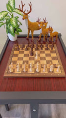 Deluxe 38*38*1.2cm Large Chess Set Walnut Wooden Timber Oak Unfolding Chessboard