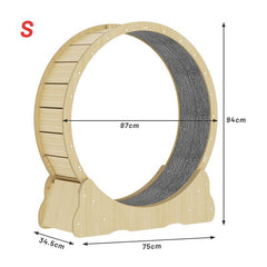 Cat Exercise Wheel Toy Furniture Running Treadmill Exerciser Scratcher Board - auloves