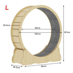 Cat Exercise Wheel Toy Furniture Running Treadmill Exerciser Scratcher Board - auloves