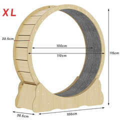Cat Exercise Wheel Toy Furniture Running Treadmill Exerciser Scratcher Board - auloves