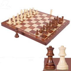 Deluxe 41*41*2.6cm Magnetic Chess Set Walnut Wooden Timber Folding Chessboard - auloves