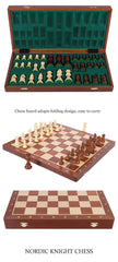 Deluxe 47*47*2.6cm Large Chess Set Walnut Wooden Timber Oak Folding Chessboard - auloves
