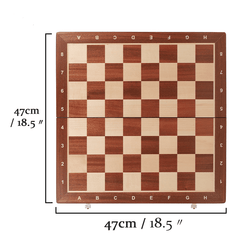Deluxe 47*47*2.6cm Large Chess Set Walnut Wooden Timber Oak Folding Chessboard - auloves
