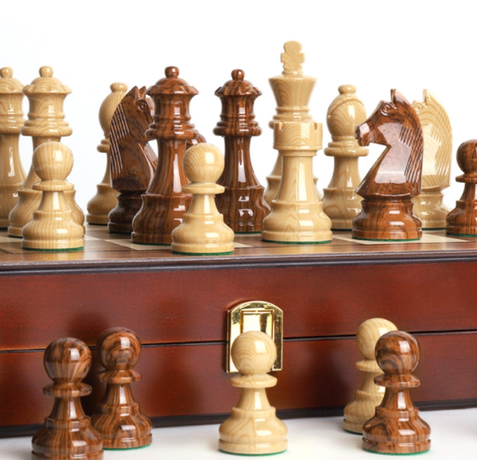 Deluxe 52*52cm Super Large Chess Set Rosewood Wooden Timber Oak Foldin ...