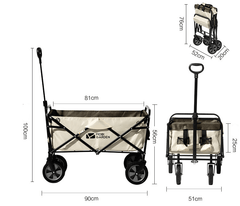 Foldable Camp Garden Cart Trolley Wagon Collapsible Shopping Outdoor Ivory White - auloves