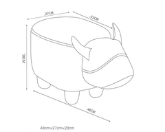 Kids Ottoman Foot Shoes Stool Cow Chair Rest Leather Seat AU Stock - Small Dairy Cattle - auloves