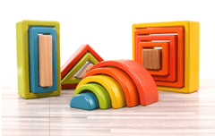 Large Rainbow Wooden Building Blocks 33PCS - auloves
