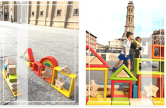 Large Rainbow Wooden Building Blocks 33PCS - auloves