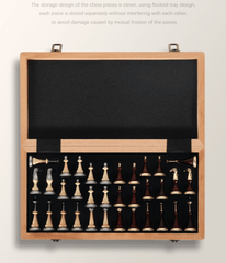 Metal & Wooden 43*43*3cm Large Chess Set Beech Timber Folding Chessboard - auloves