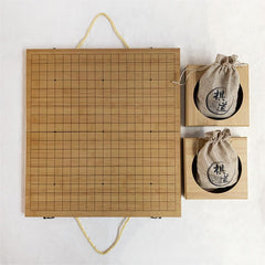 Portable Wooden Timber Weiqi/Go/Baduk Game Set Folding Board Game Gift 47*44*2.5cm - auloves